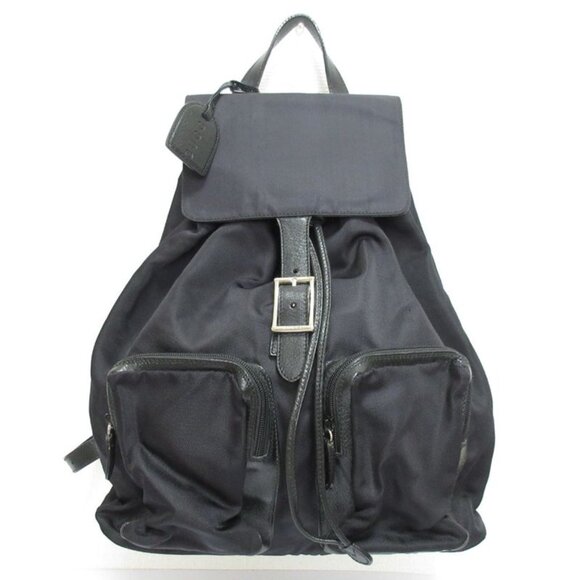 Gucci Nylon Leather Backpack Black main image 12